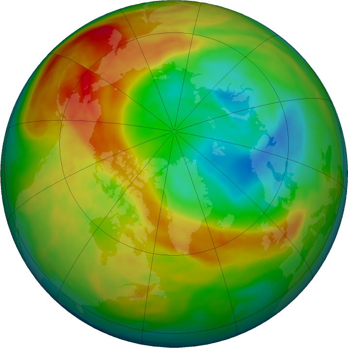Arctic ozone map for 28 January 2020